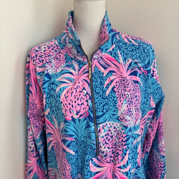 Lilly Pulitzer Skipper Dress in the Borealis Blue Tropic Down Low Print size XL - Picture 4 of 13